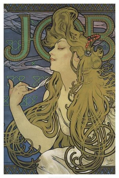 Poster print of Alphonse Mucha Job 1897 artwork, 24 x 36 inches, premium heavy stock paper