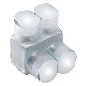 Clear unplated aluminium multitap connector, two ports single sided entry L shape 1.52In