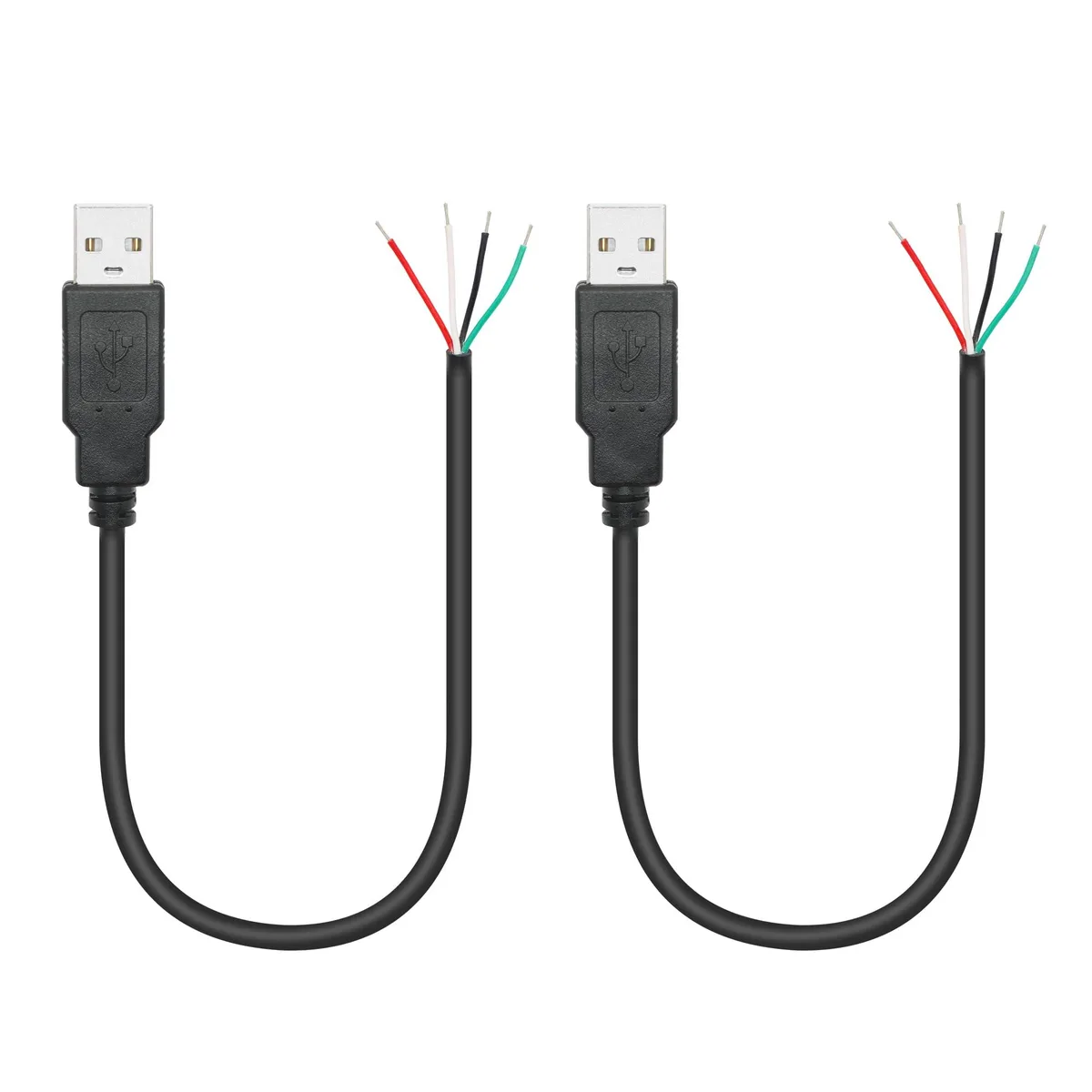 Vszerda Vszerda USB A Male 4 Pin Bare Wire 11in 2-Pack 24AWG 480Mbps — product photo