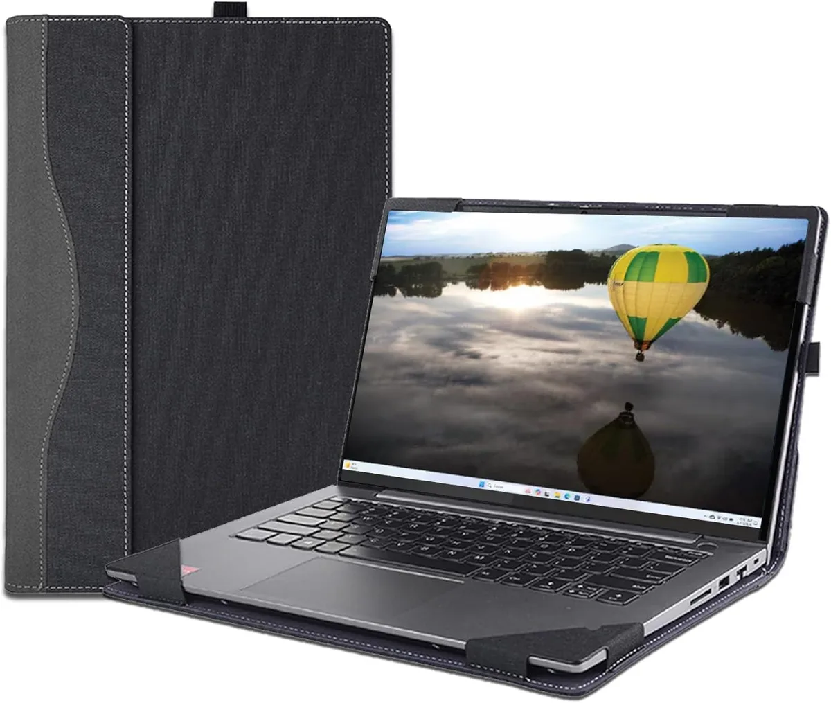 Werleo Werleo Laptop Case for HP OmniBook 7/X/5 16 inch Black PU Leather Magnetic Shell with Pen Holder — product photo