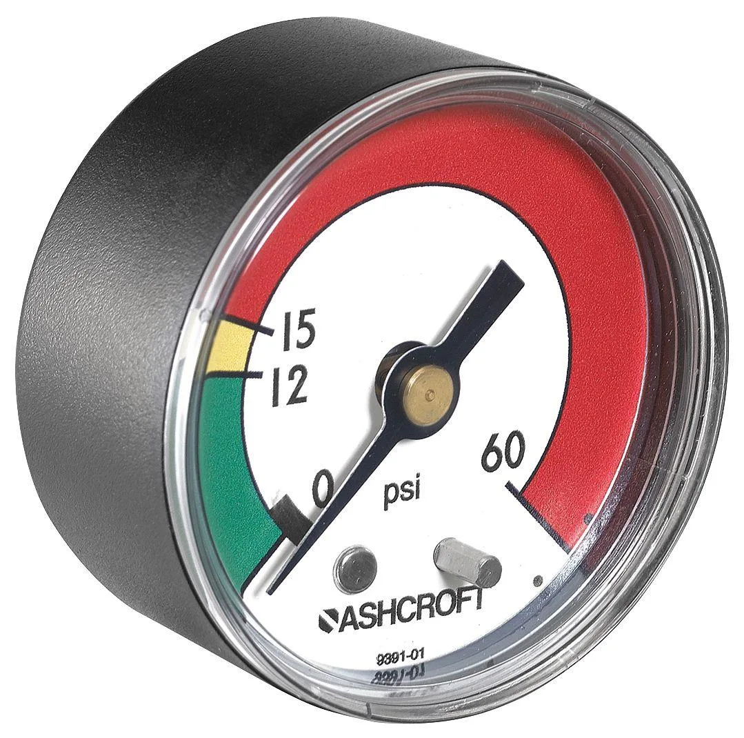 Ashcroft Ashcroft 20W1005PH01B 60 PSI Gauge 1/8 MNPT Black ABS — product photo