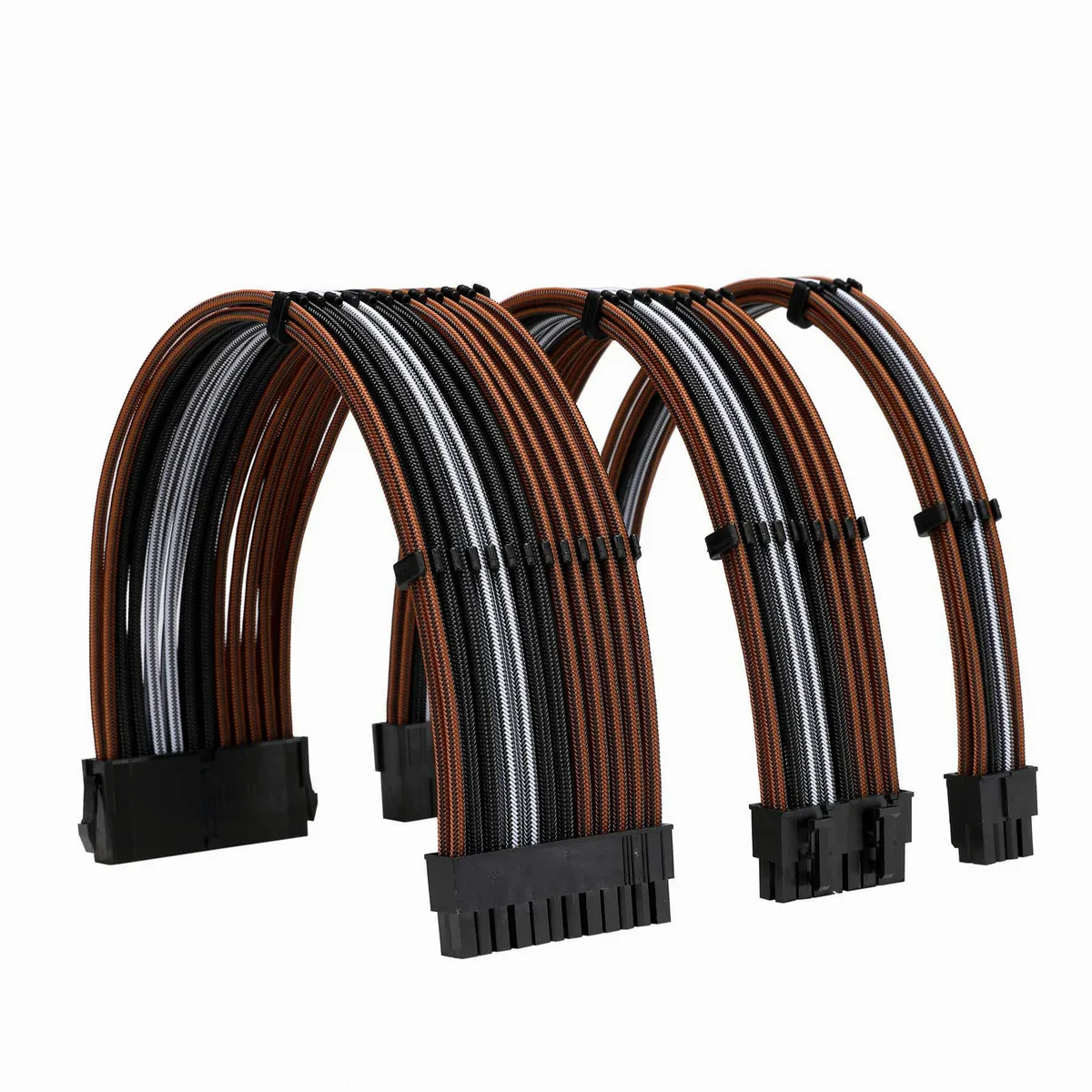 FormulaMod FormulaMod 18AWG ATX 24P EPS 8P PCI-E 8P Extension Kit 300mm Black-Orange Black-White Black — product photo