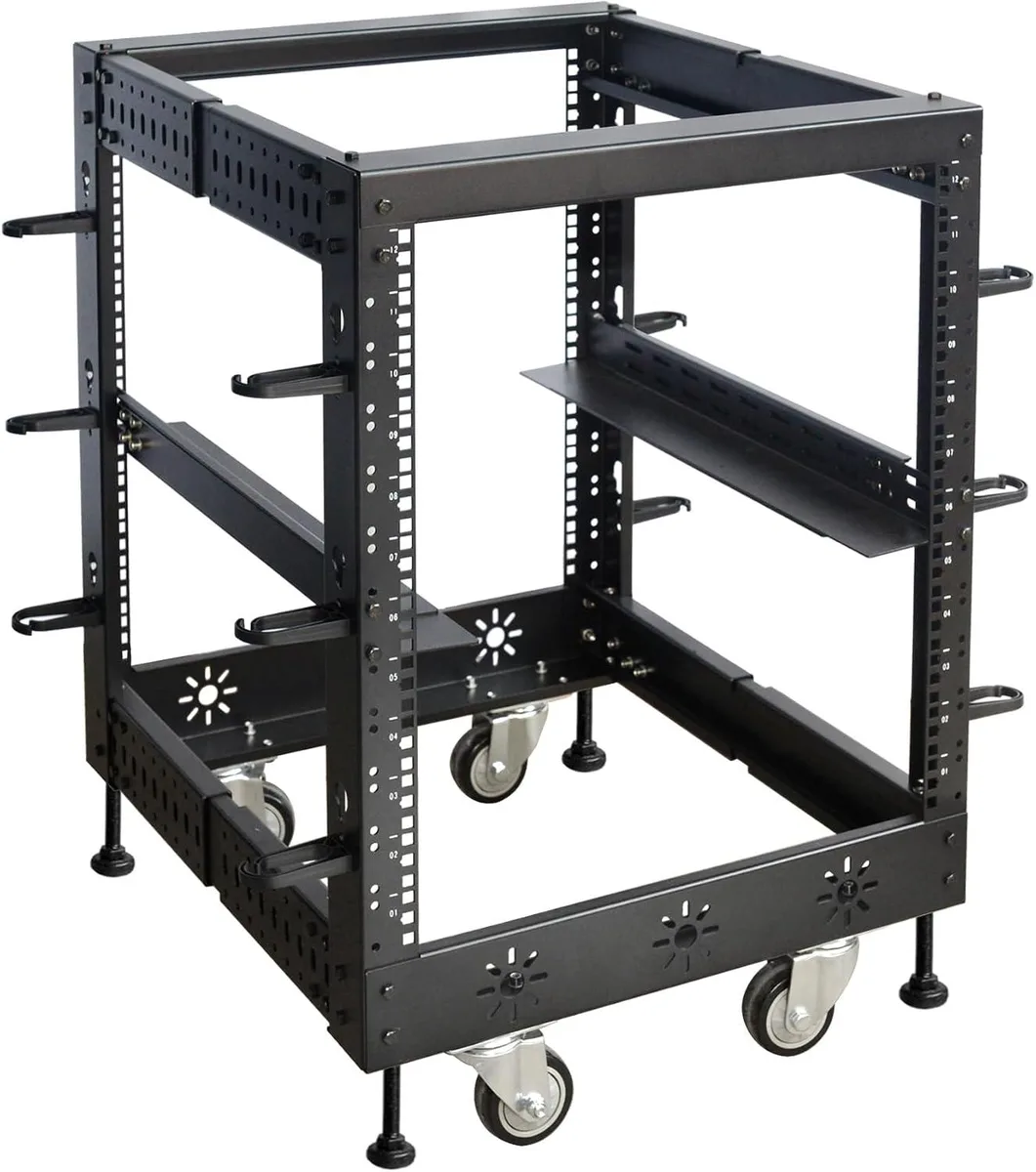 TAURKENAM TAURKENAM 12U 19" Adjustable Depth Server Rack 24-38" 1700LBS Black — product photo