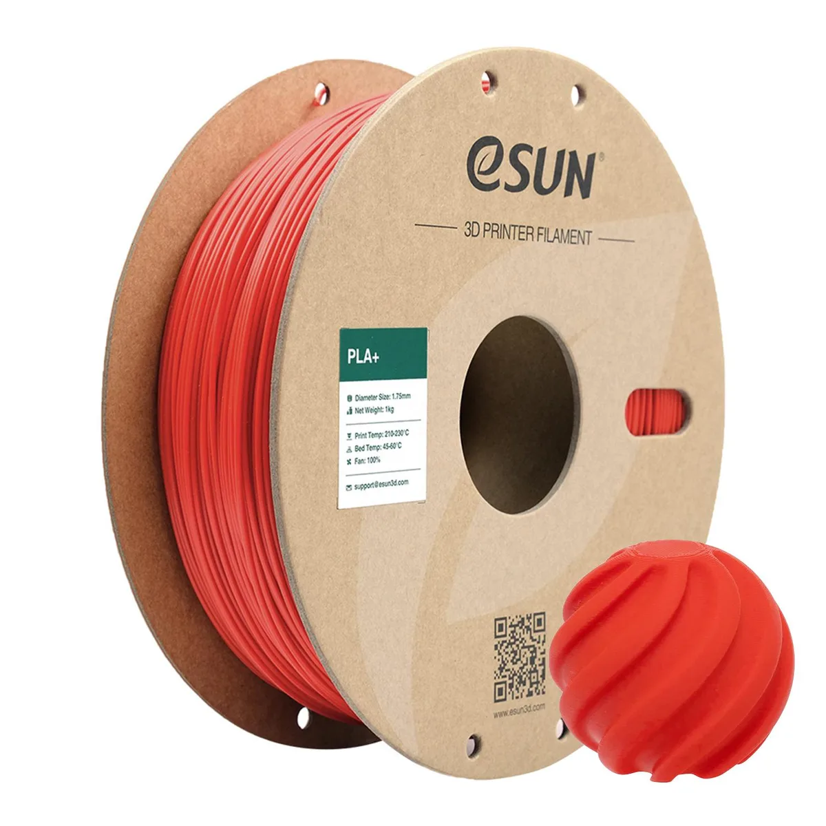eSUN eSUN PLA+ Filament 1.75mm 1KG Red — product photo
