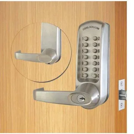 Codelocks Codelocks CL610-BS mechanical lockset brushed steel lever surveillance accessory — product photo