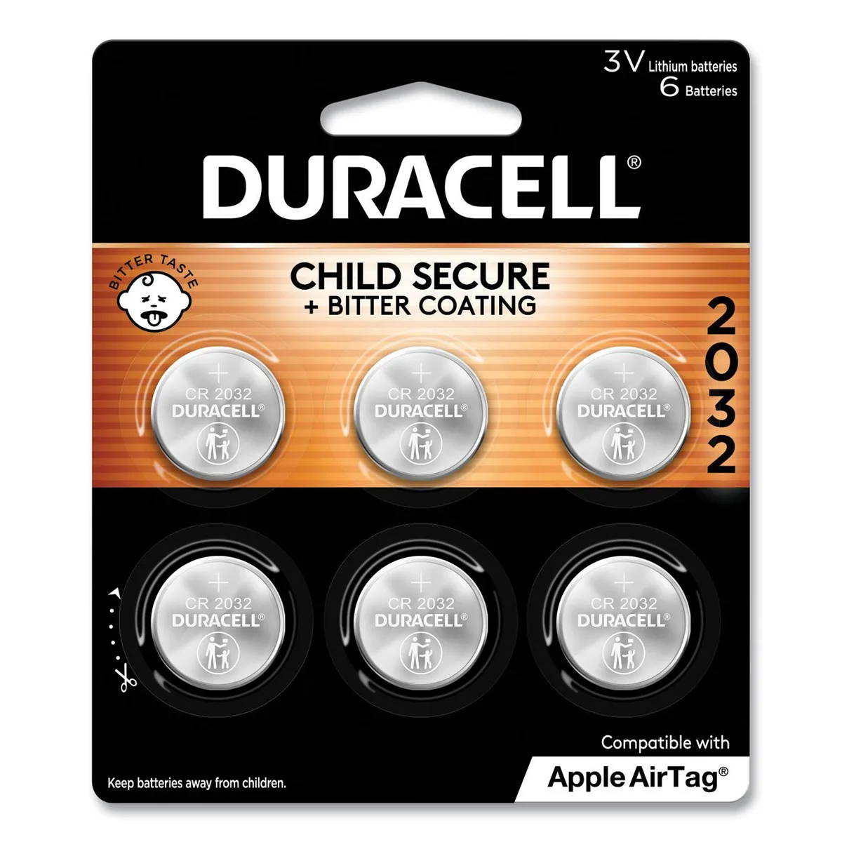 DURACELL DURACELL DL2032B6PK 2032 lithium coin dry cell battery 6 pack 265 mAh — product photo