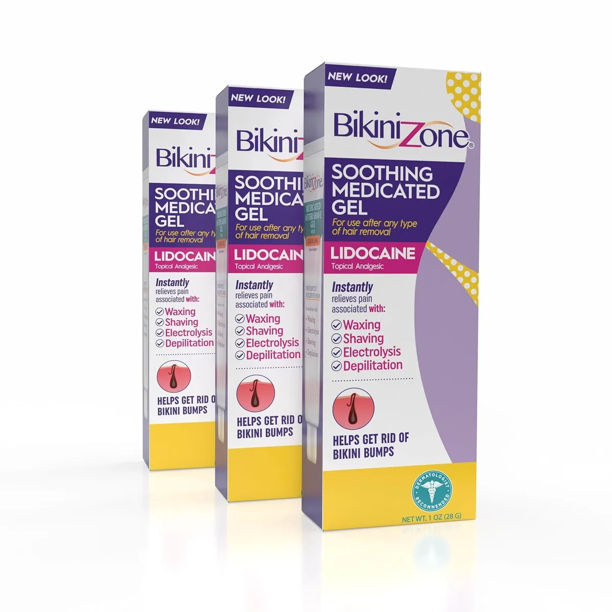 TAURKENAM TAURKENAM Bikini Zone Medicated After Shave Gel Lidocaine 1 Oz 3 Pack — product photo