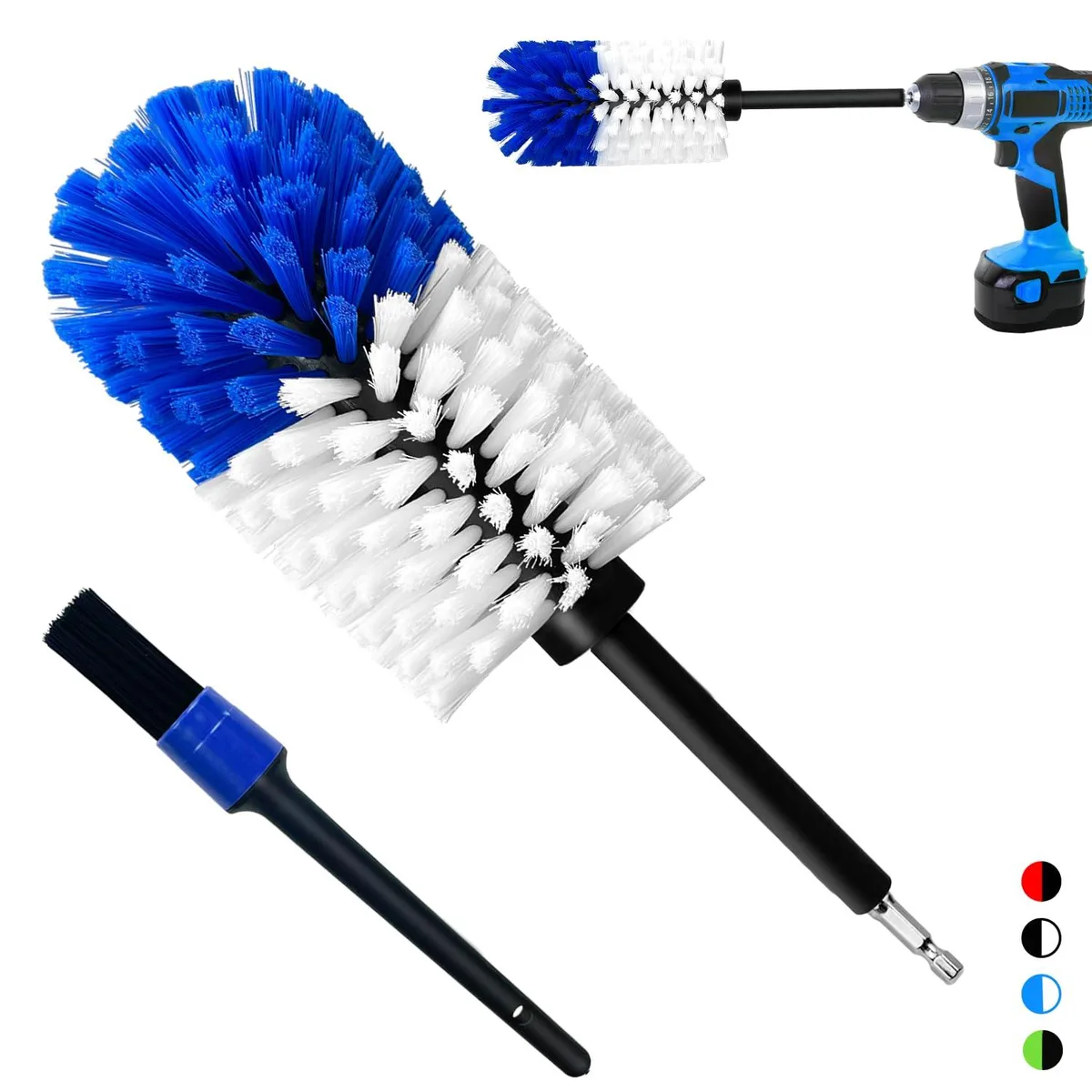  Drill Wheel Brush Kit 2pc Blue/White 9.6in 2.3in exterior care — product photo