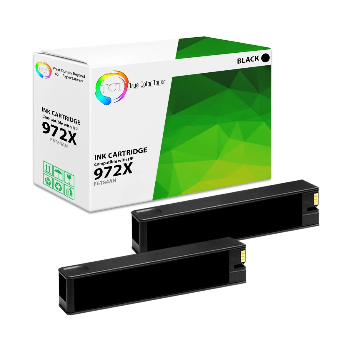 True Color Toner True Color Toner 972X Black High Yield Ink Cartridge 2 Pack F6T84AN — product photo