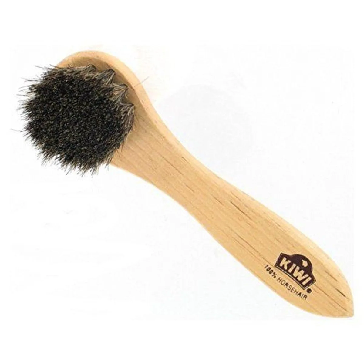 Rectangular wooden-handled brush with light horsehair bristles