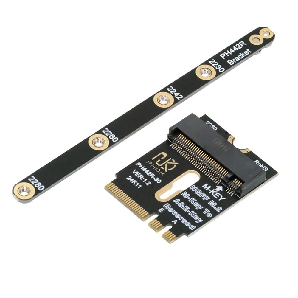 LORDWORLD LORDWORLD M.2 Key-M to A+E NVME Adapter with Bracket — product photo