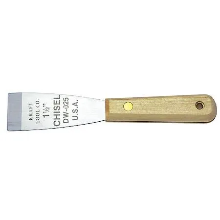 Kraft Tool DW025 stainless steel bevel scraper with pickled wood handle