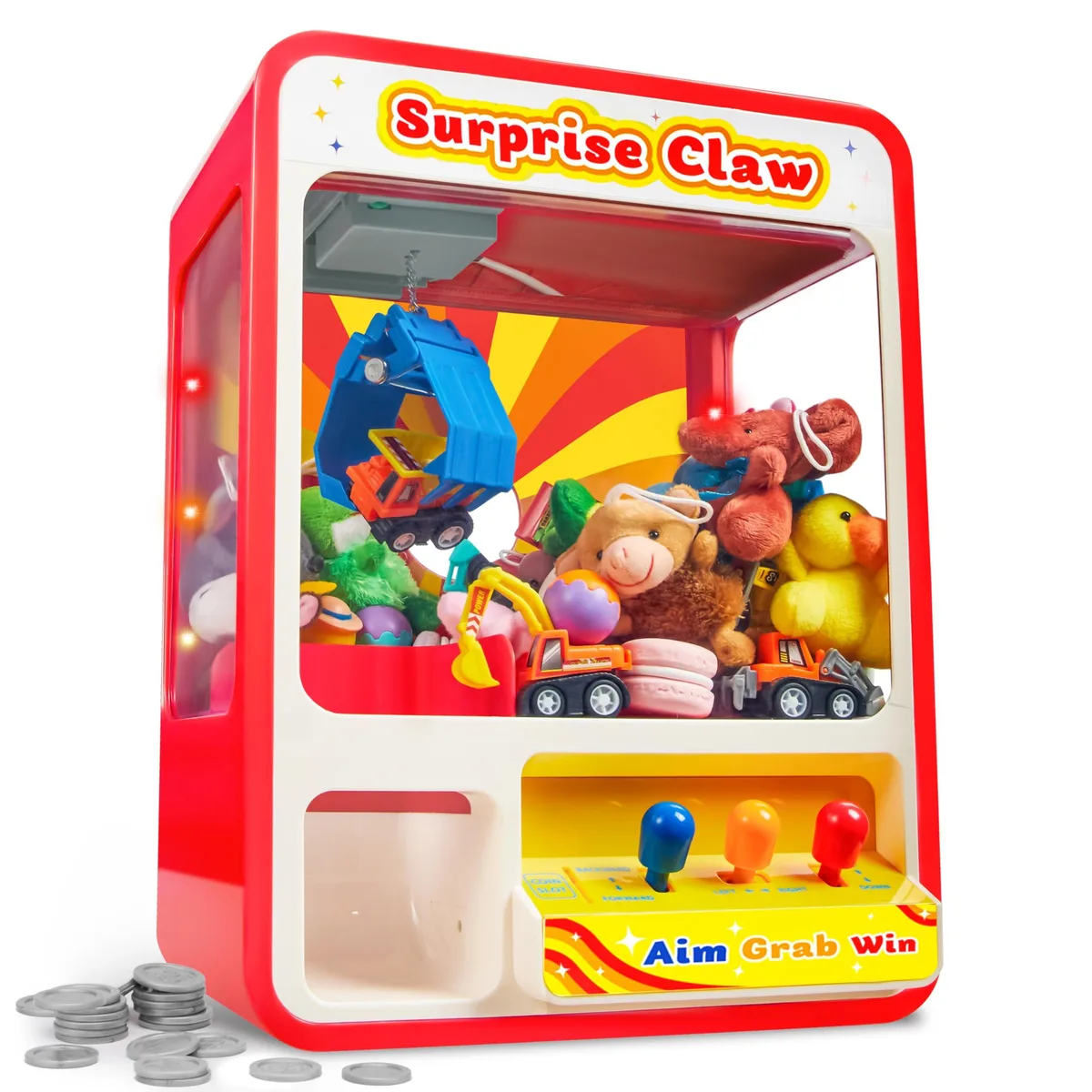 Claw Machine Arcade Toy LED Sound Rechargeable Wood Ages 3+ — product photo
