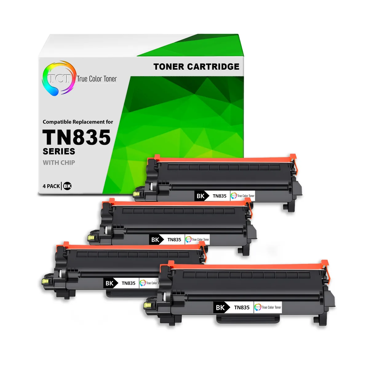 TCT TCT TN835 Compatible Black Toner Cartridge 4PK 5000 Pages — product photo