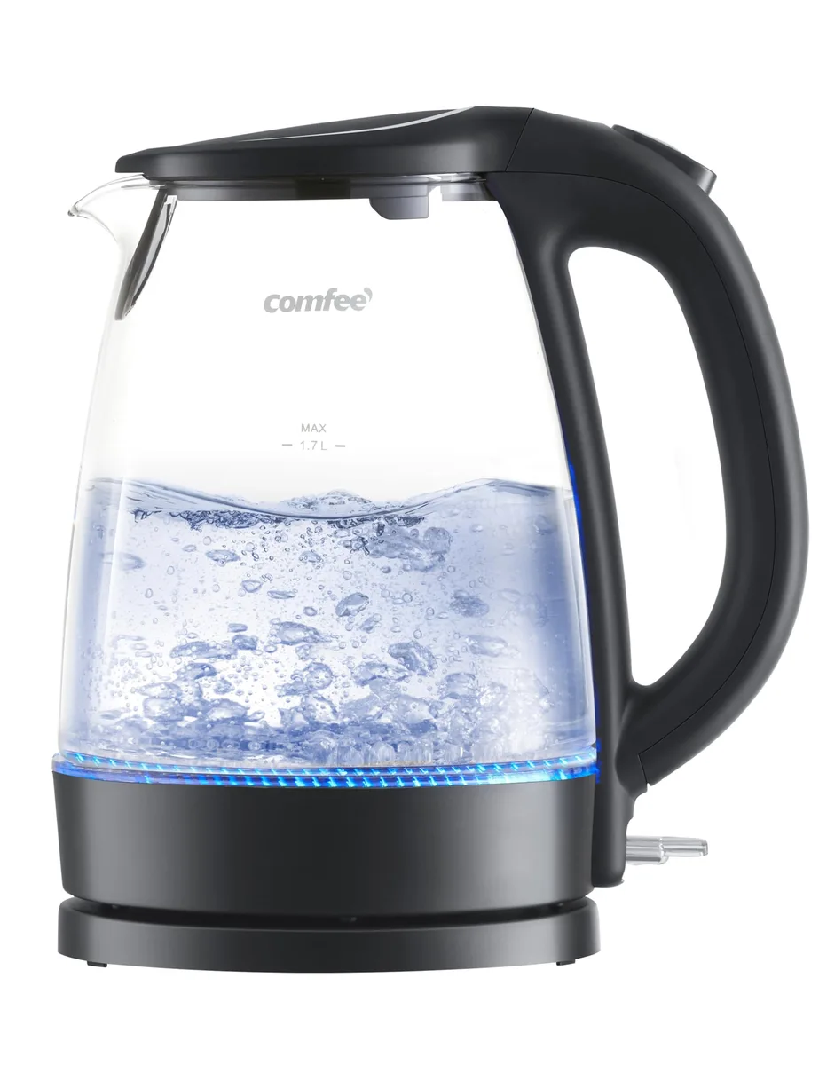 COMFEE' CKE17L1MBPK 1.7L Glass Electric Kettle Deep Black — product photo