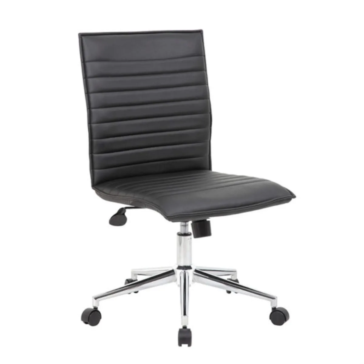 BOSS Office Products BOSS Office Products B9534C-BK Black Vinyl Armless Chair 25" base 275 lb — product photo