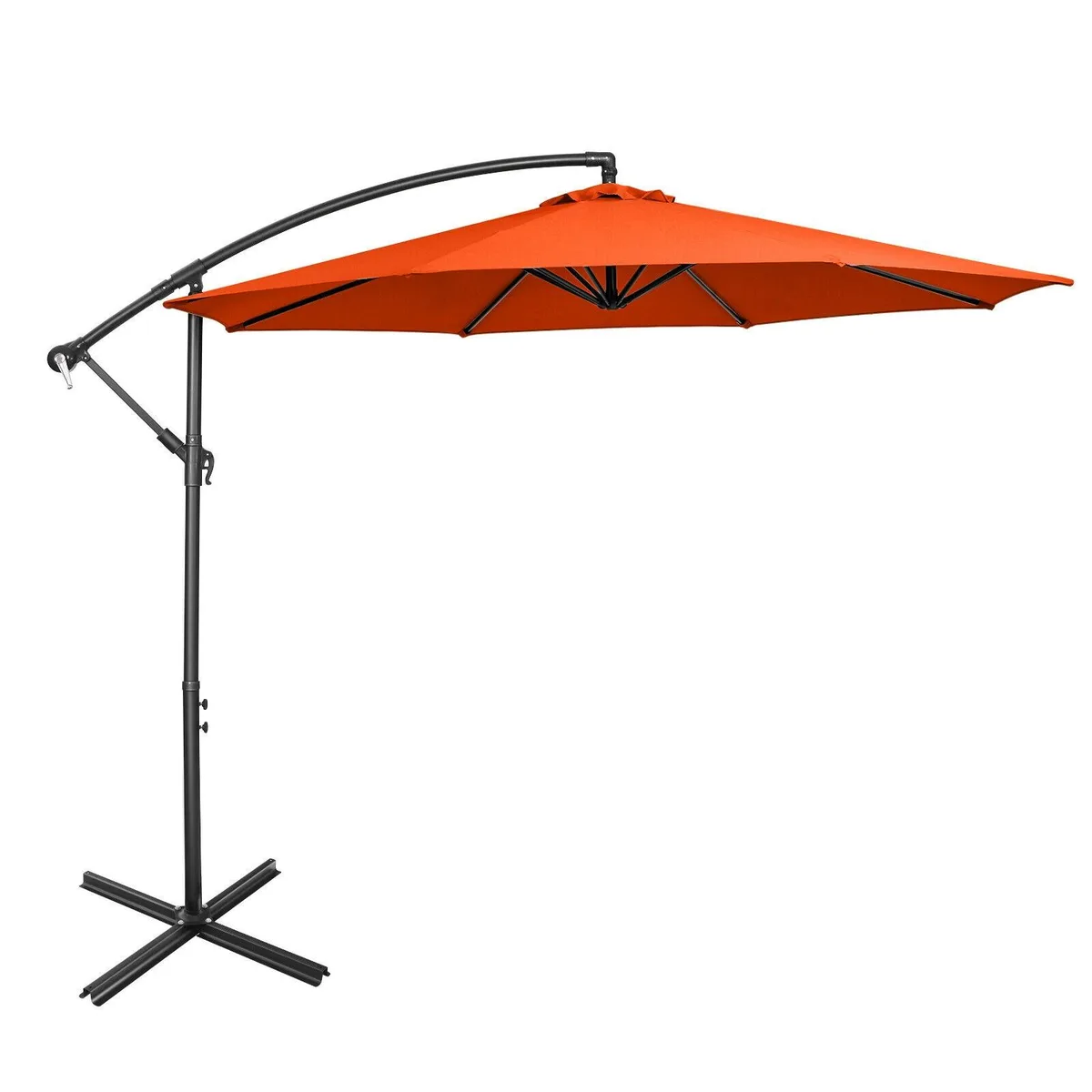 SlickBlue SlickBlue 10 ft Orange Offset Patio Umbrella 8 Ribs Cross Base — product photo