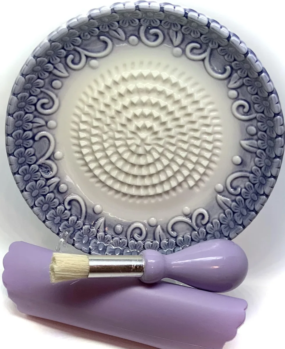 BonCera 4-Piece Ceramic Garlic Grater Set Purple 5.25 — product photo