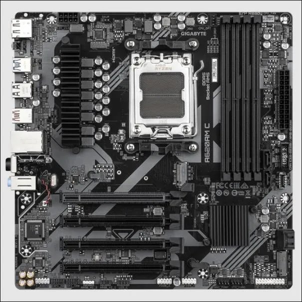 GIGABYTE GIGABYTE A620AM C AMD AM5 microATX DDR5 motherboard — product photo