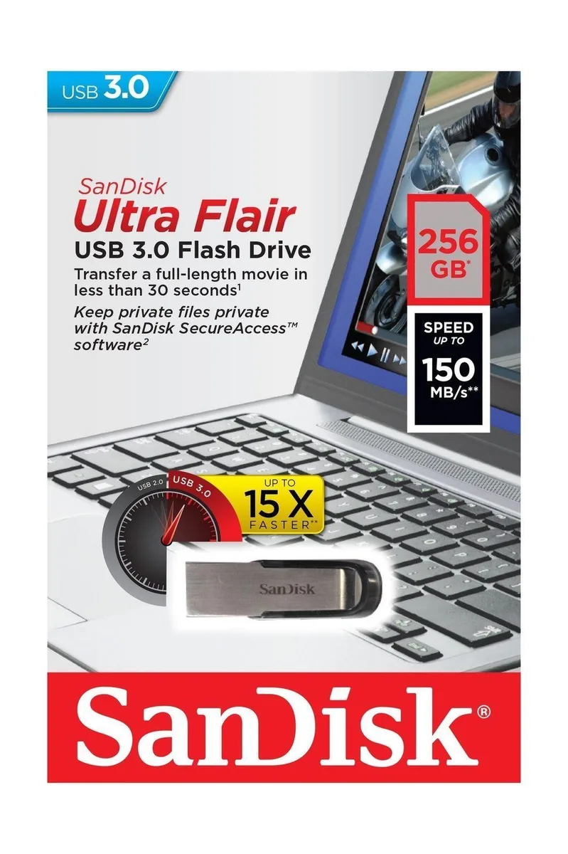 SanDisk SanDisk Ultra Flair 256GB USB 3.0 150MB/s SDCZ73-256G-G46 — product photo