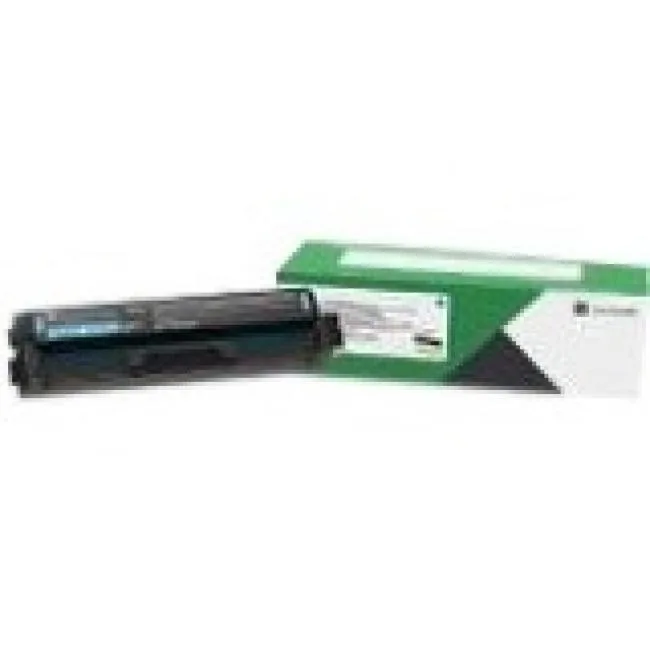 Lexmark cyan toner cartridge, rectangular, matte finish