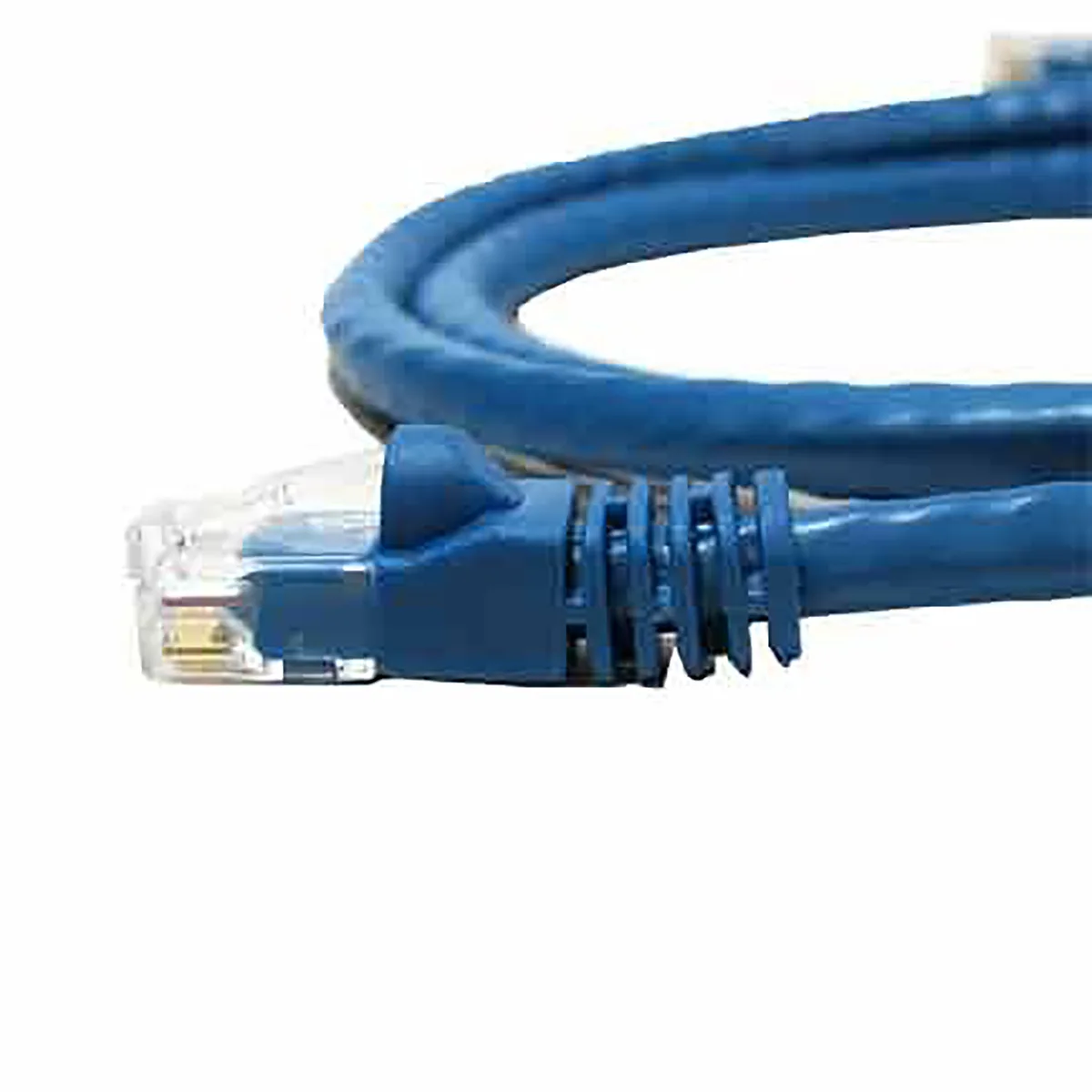 Blue Cat5e snagless patch cable, one foot long
