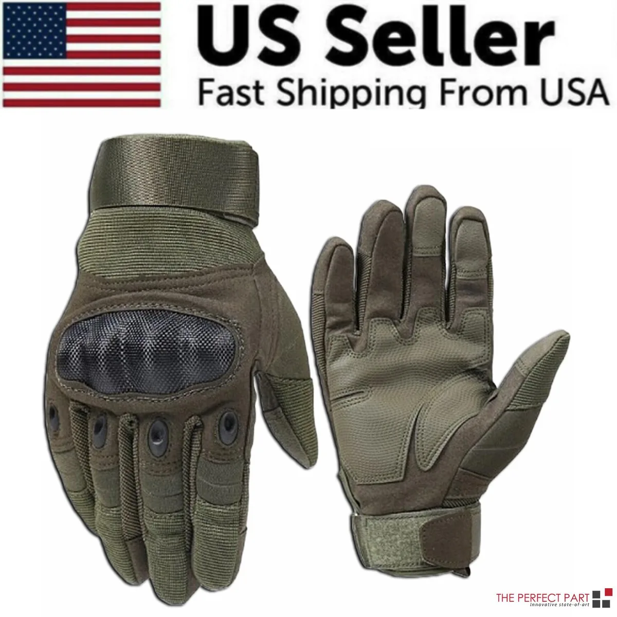 The Perfect Part The Perfect Part Tactical Motorcycle Full Finger Gloves L airsoft tactical gear — product photo