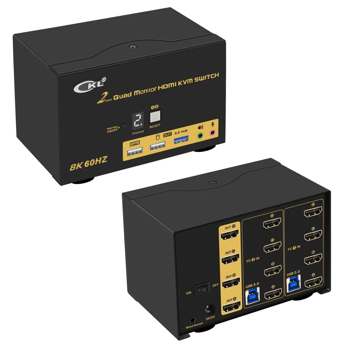 Vszerda Vszerda 924HUA-5 8K HDMI 2.1 KVM Switch 2 Computers 4 Monitors — product photo