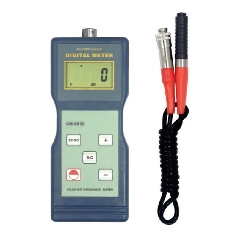 Handheld coating thickness gauge with digital display and probe tip