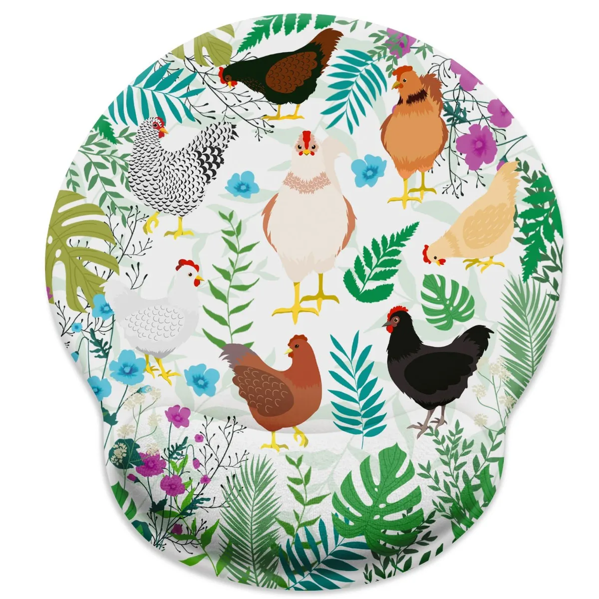 KEHIPI KEHIPI Chicken Ergonomic Mouse Pad 9.8 x 8.6 in 7 mm thick — product photo