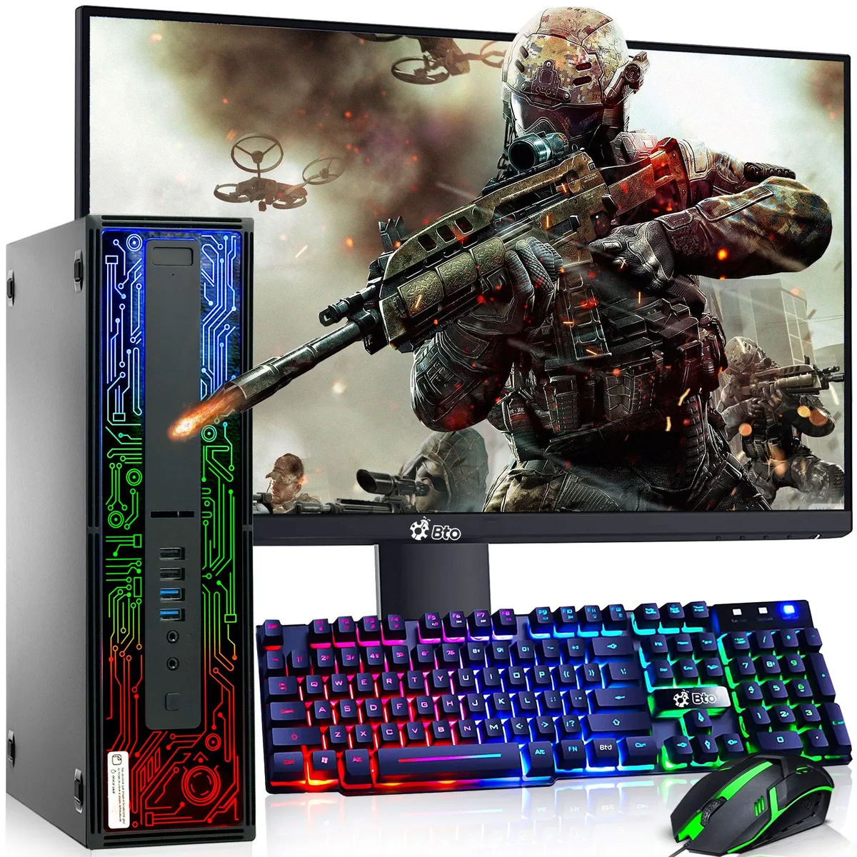 HP HP ProDesk G2 Gaming RGB SFF PC i5-6500 16GB 1TB GTX 1050 Ti 24" Monitor Windows 10 Pro — product photo