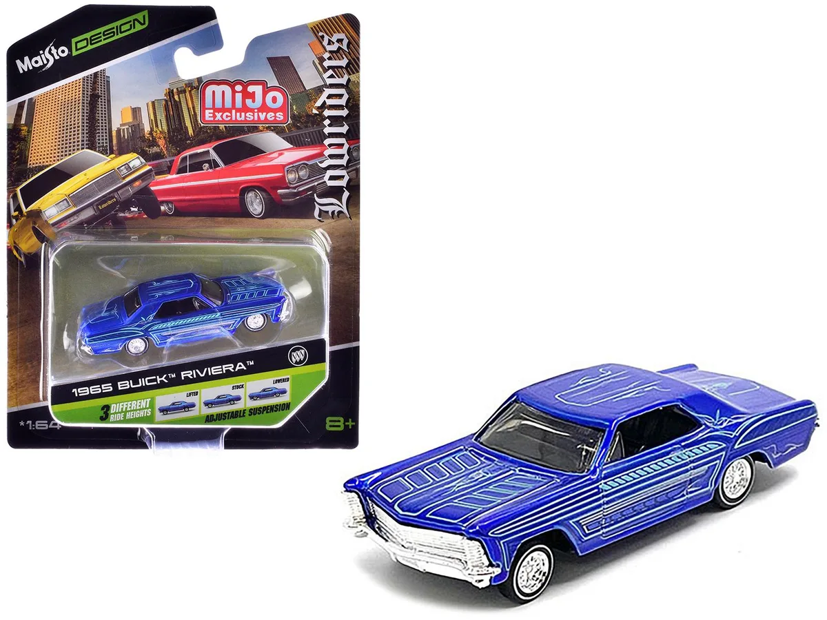 Maisto Maisto 1965 Buick Riviera Candy Blue Lowriders 1/64 Diecast Car — product photo