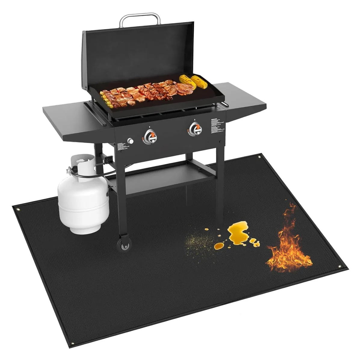  TOHONFOO 70 x 48 in Grill Mat 0.6 mm Fireproof 2000 — product photo