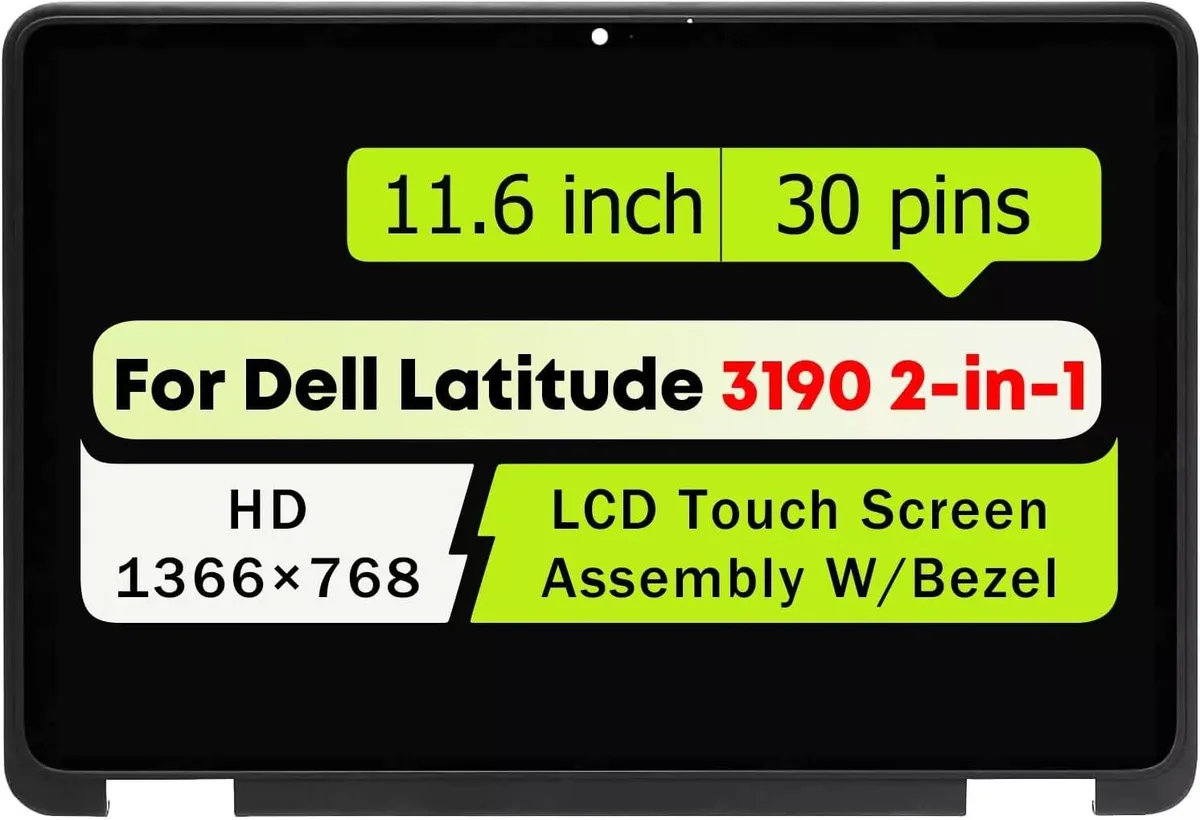 NUOLAISUN NUOLAISUN 11.6" LCD Screen Assembly Dell Latitude 3190 2-in-1 Touch 1366x768 40-pin — product photo