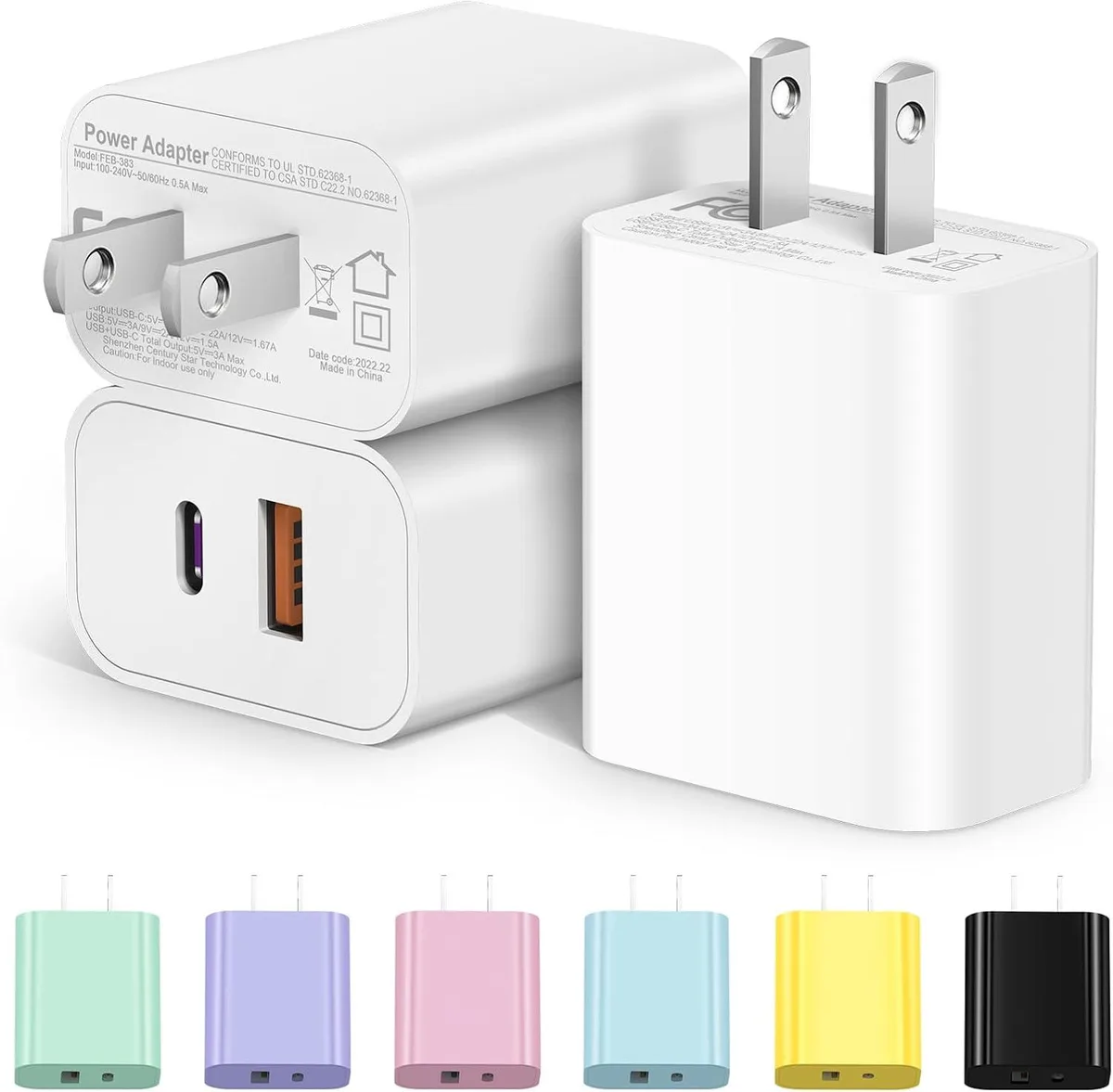 ONITOON ONITOON 20W USB-C USB-A Wall Charger 3 Pack — product photo