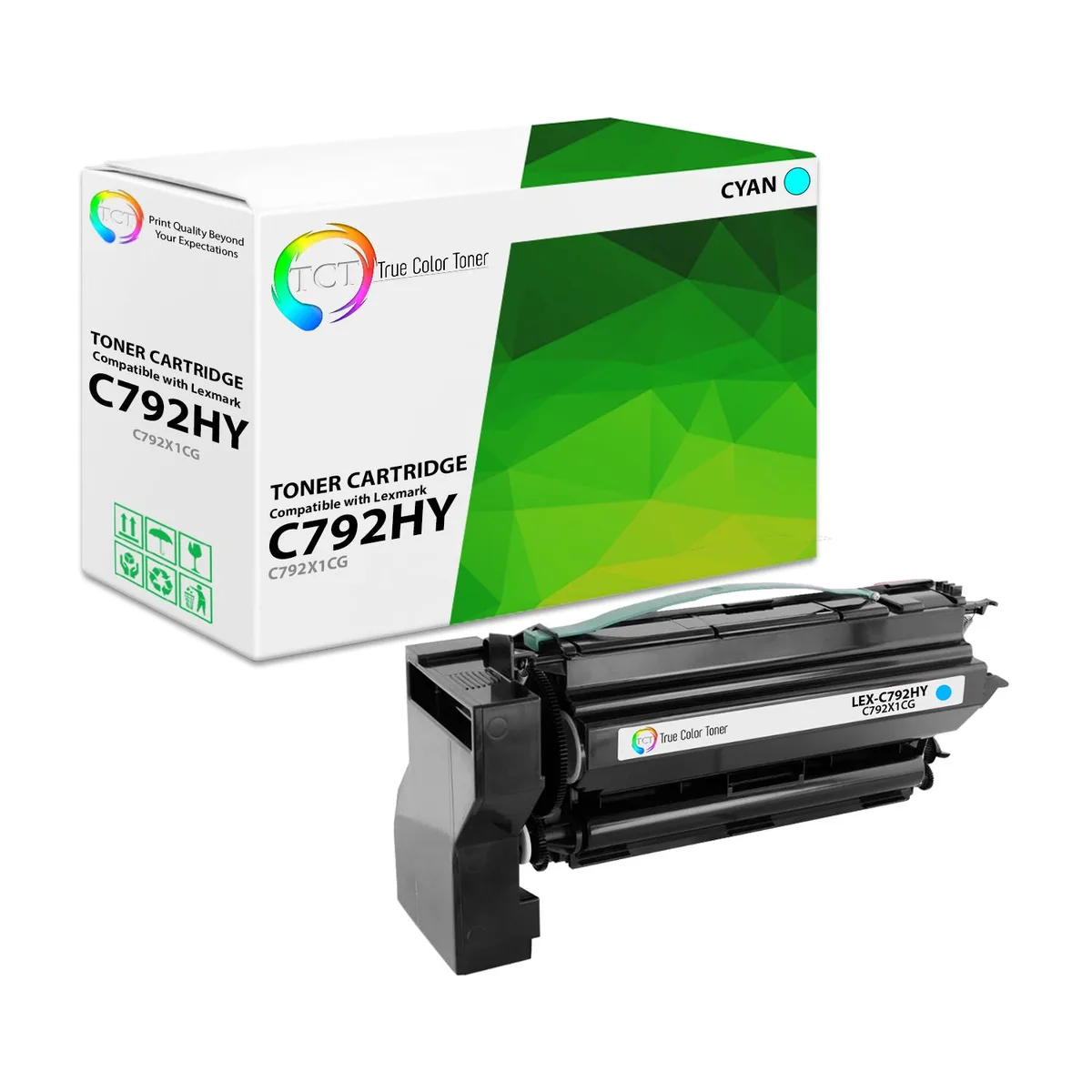 True Color Toner True Color Toner C792X1CG Cyan Extra High Yield Toner Cartridge 20000 pages — product photo