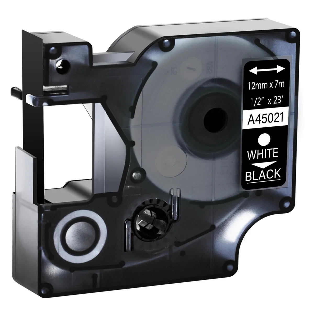 GREENCYCLE GREENCYCLE 50 Pack D1 Label Tape White on Black 12mm 23ft — product photo