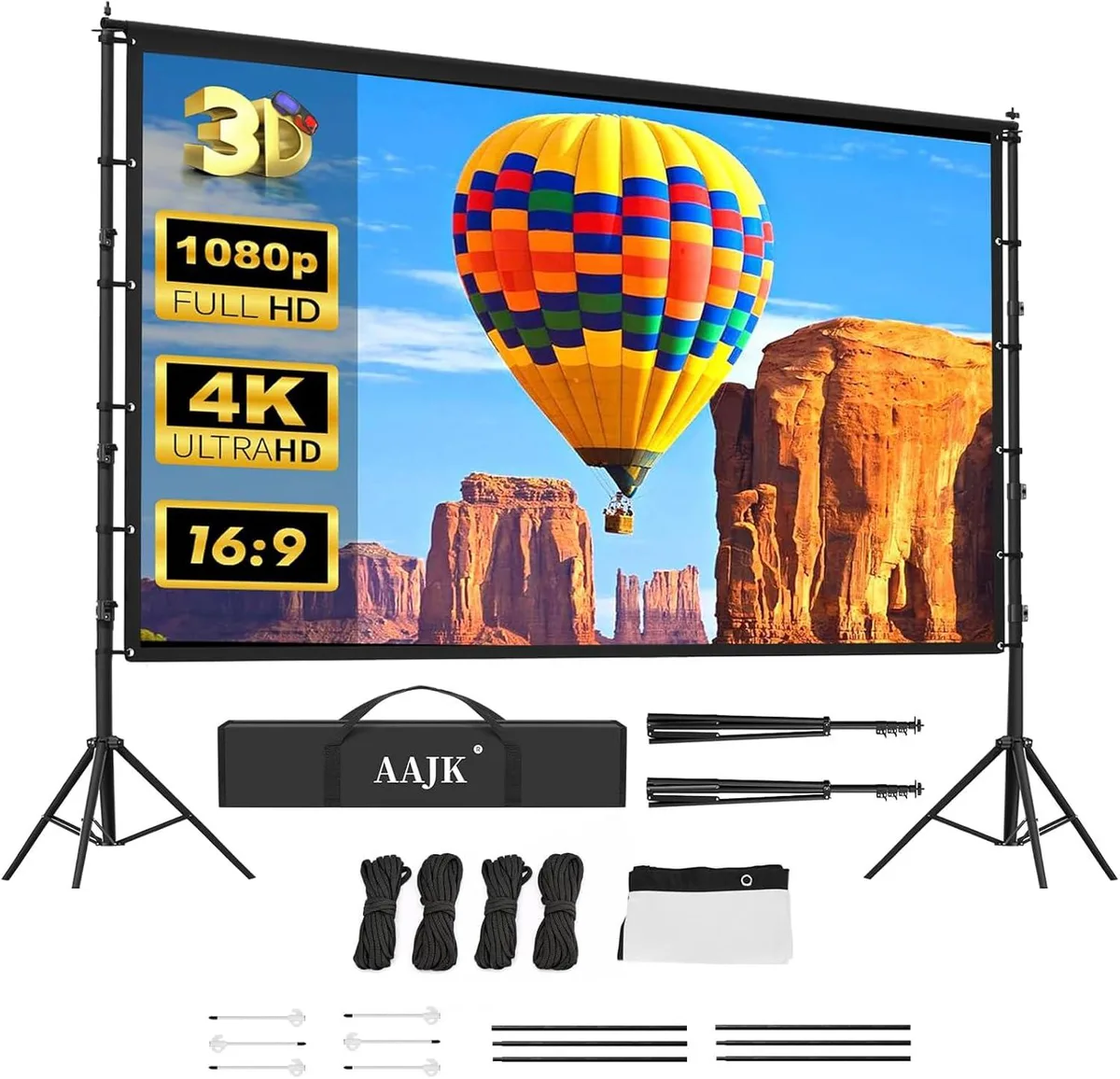 PISKEKAT PISKEKAT 150-inch Portable Projector Screen with Stand — product photo