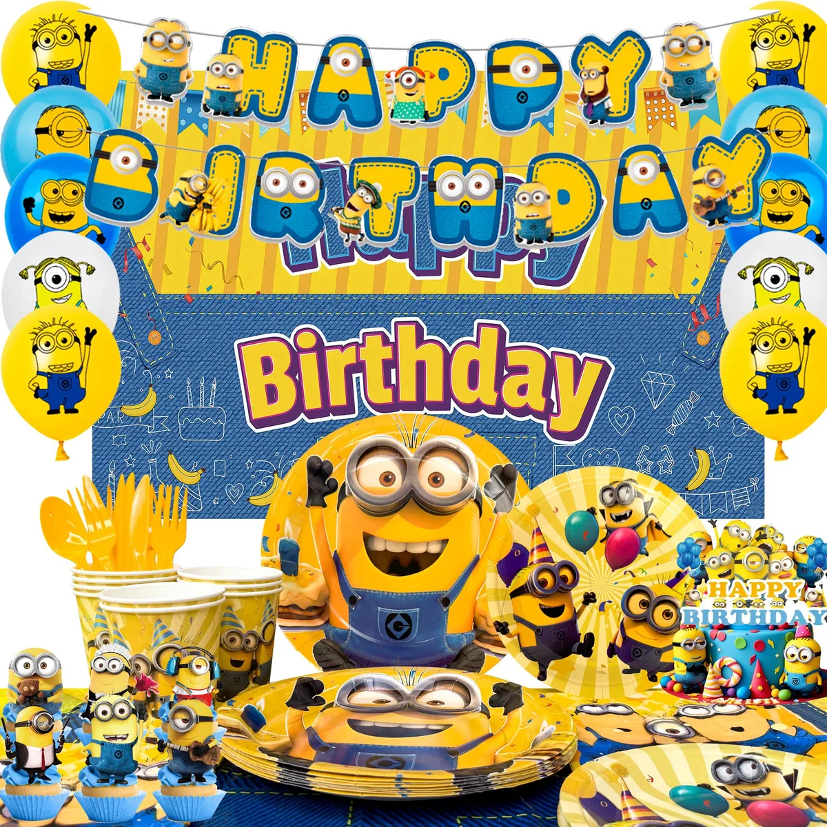 InBoxxarty InBoxxarty 98pcs Minions Party Supplies Set — product photo