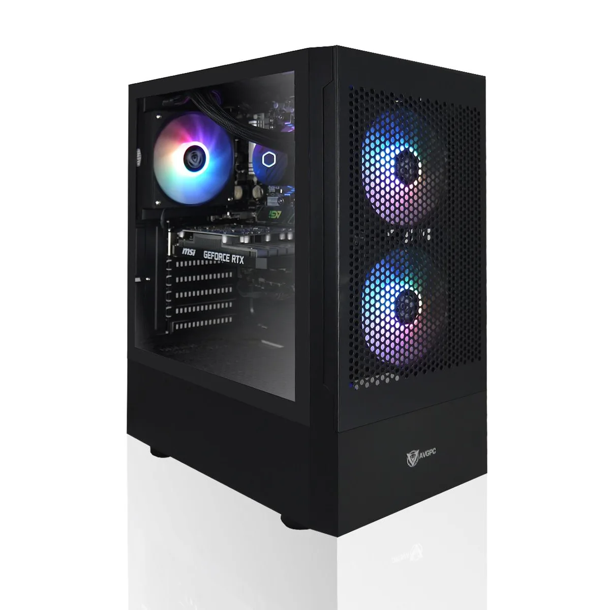 AVGPC AVGPC Max Series Gaming PC Ryzen 7 5700X RTX 5060 Ti 32GB DDR4 1TB NVMe White — product photo