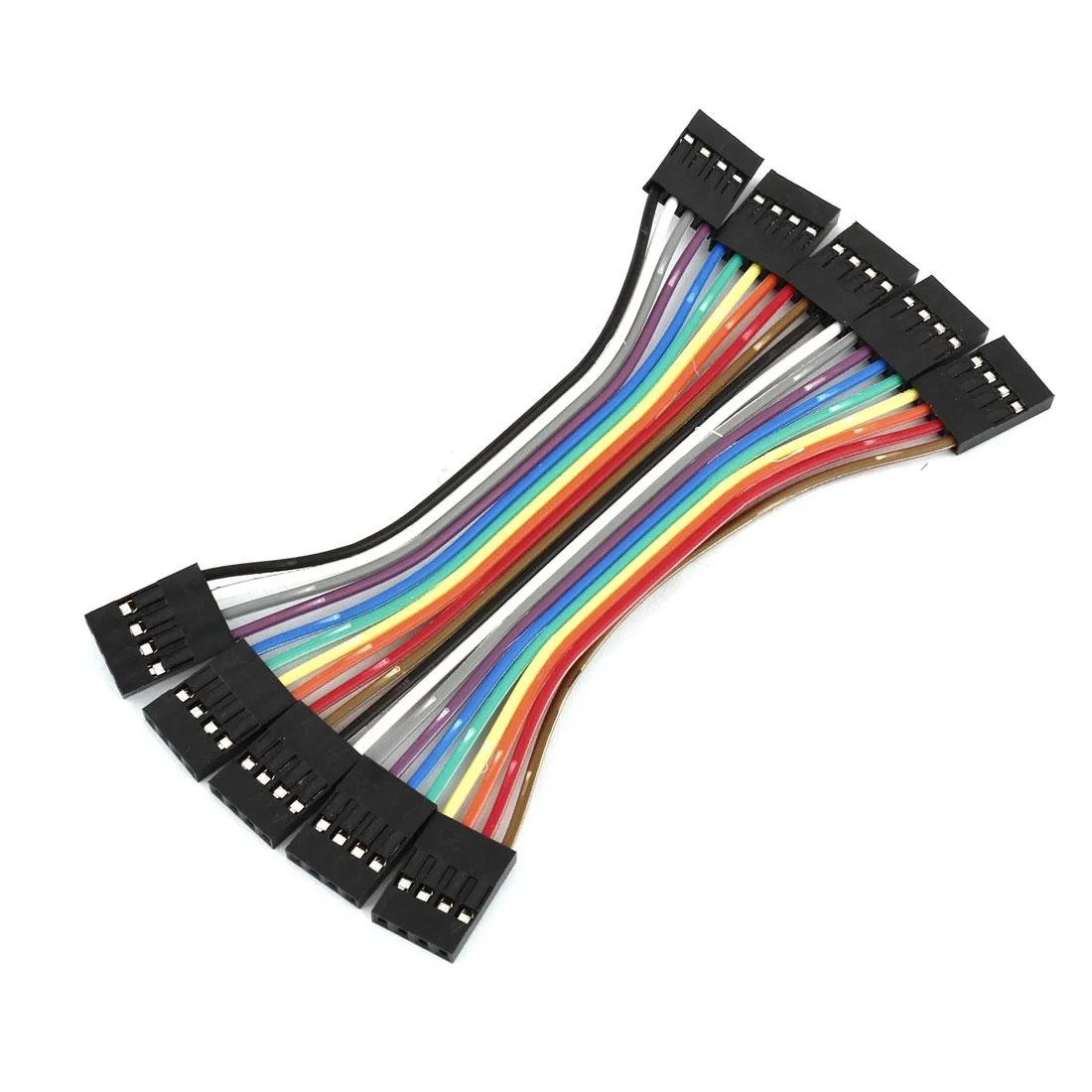 Unique-Bargains Unique-Bargains 5 Pcs 10cm 2.54mm 4 Pin Female to Female Jumper Wire Colorful — product photo