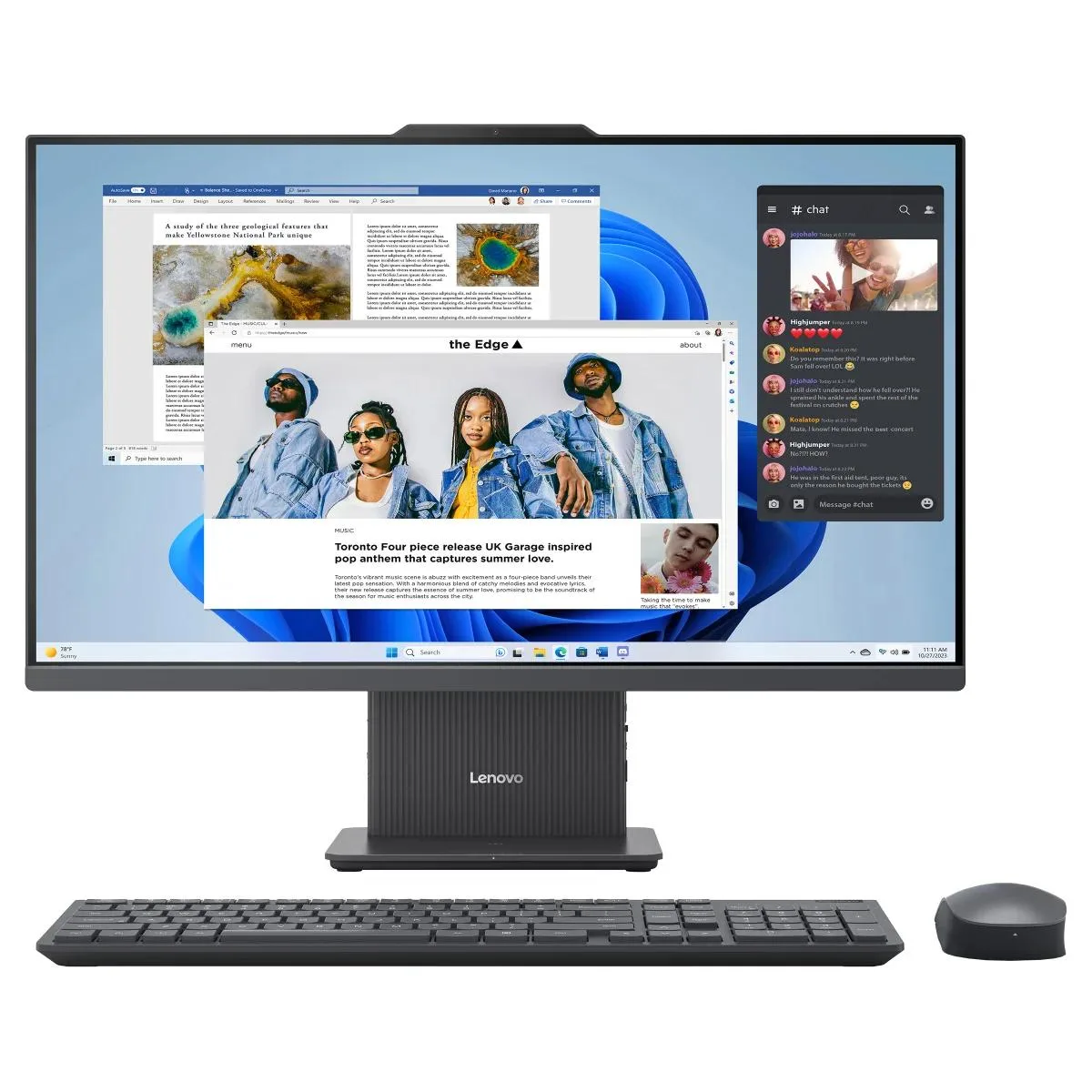 Lenovo Lenovo IdeaCentre 27" All-in-One Touchscreen AMD Ryzen 5 8645HS 16GB DDR4 1TB — product photo
