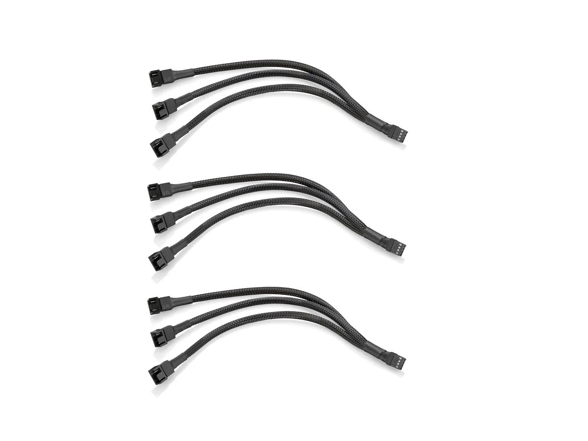  Cable Matters DGZY0037 PWM Fan Splitter Cable 10 in 3 Pack Black — product photo