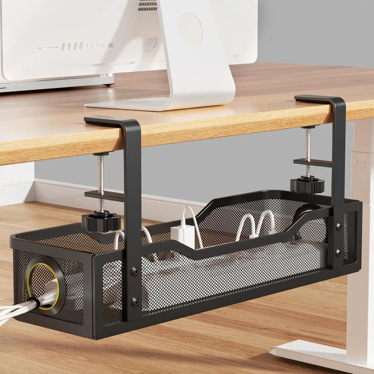 BFKK BFKK 16" Under Desk Cable Management Box Clamp .4-3" 15lb Black — product photo