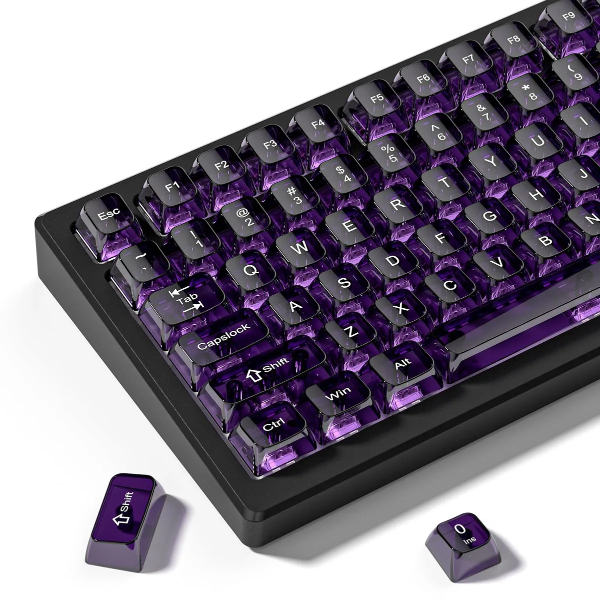 Womier Womier Dark Purple Clear Keycaps MDA Profile 115 Keys — product photo