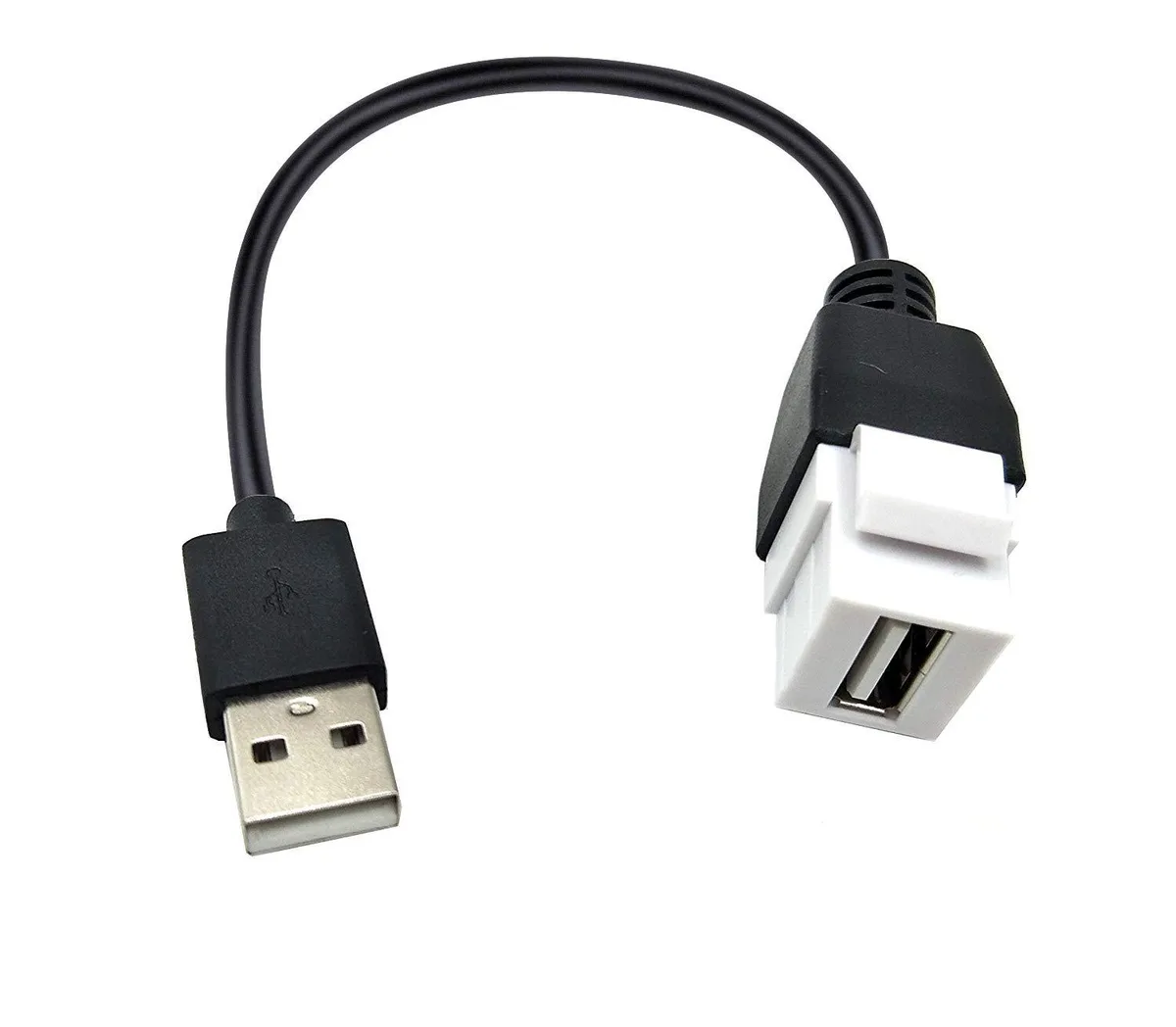 Vszerda Vszerda USB 2.0 Keystone Jack Cable A Male to Female 25cm White — product photo