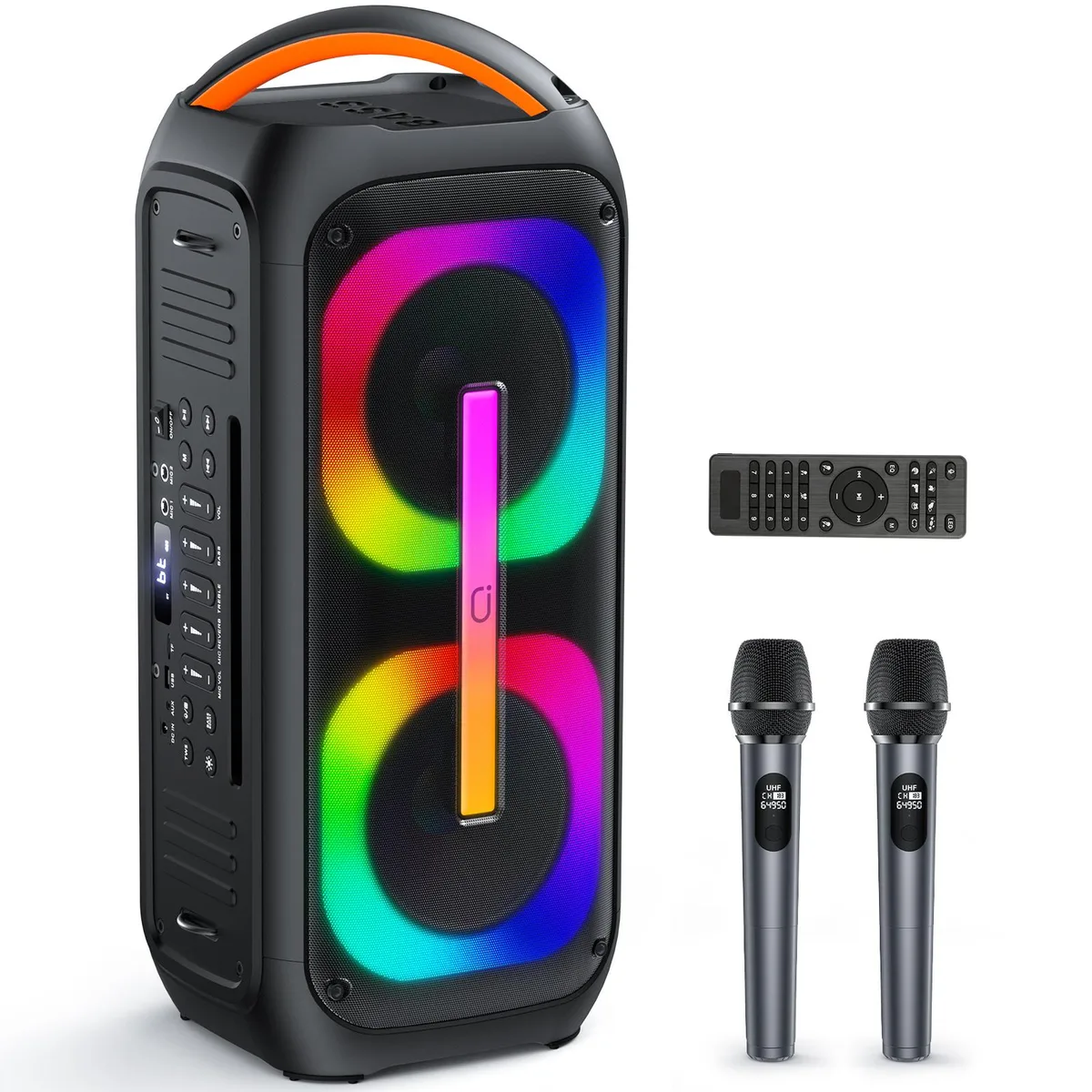 JYX JYX T11-T Karaoke System 120W 6.5" 2 UHF Wireless Mics RGB — product photo