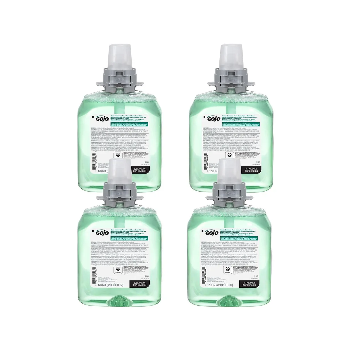 Go-Jo Ind. Go-Jo Ind. 5163-04 Foaming Hand Hair & Body Wash Cucumber Melon 42 fl oz 4/Carton — product photo