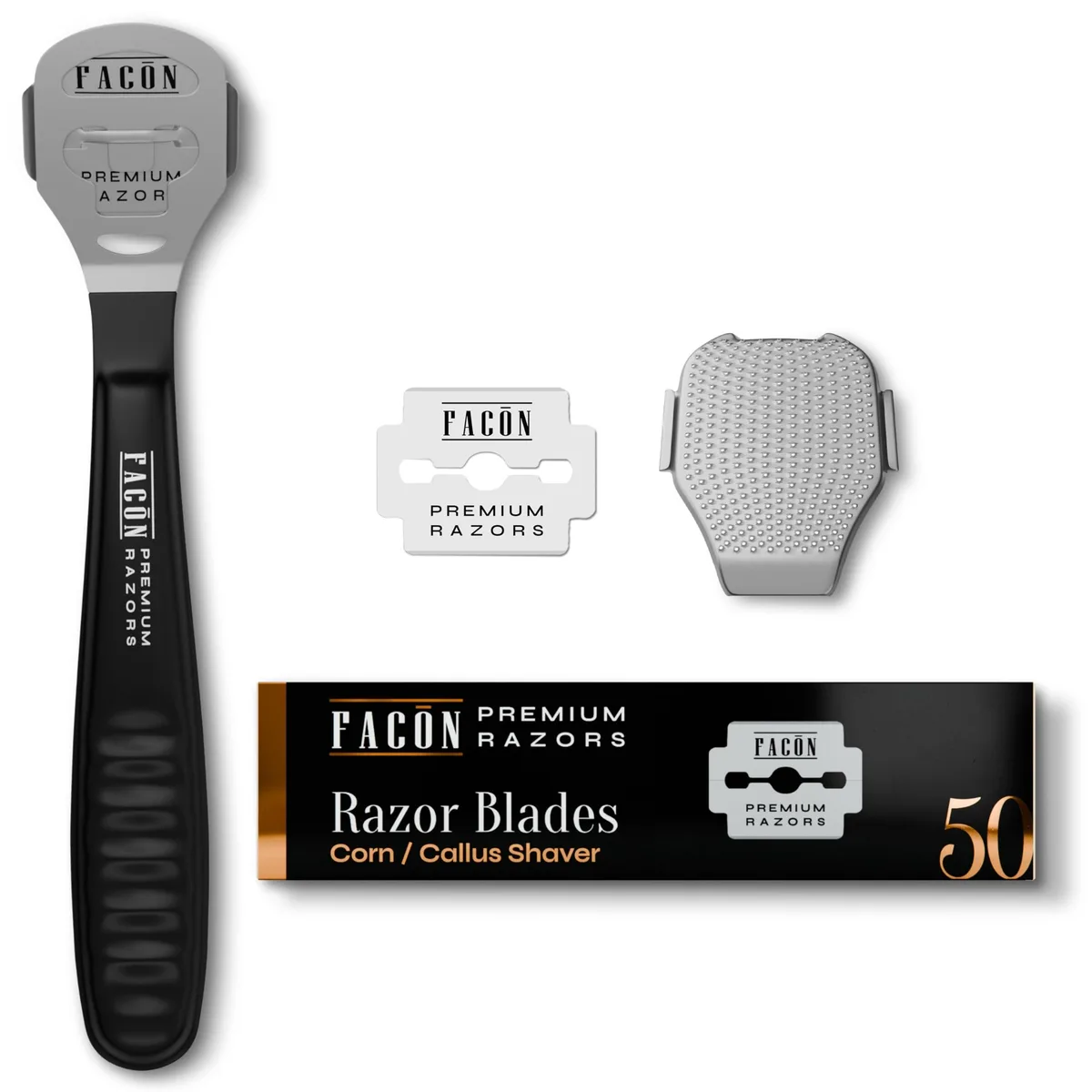  Facón Professional Callus Shaver 50 Blades Blue Trimmer — product photo
