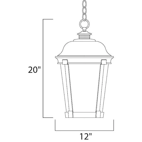 Bronze three-light pendant with seedy glass shades, 12 inches wide